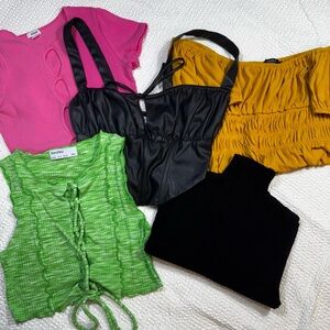 LITTLE CROP TOP BUNDEL (ZARA, BERSHKA, F21